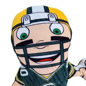 GREENBAY PACKERS FOOTBALL PLAYER PLUSH PILLOW BOYS ROOM DECOR MAN CAVE NFL FAN